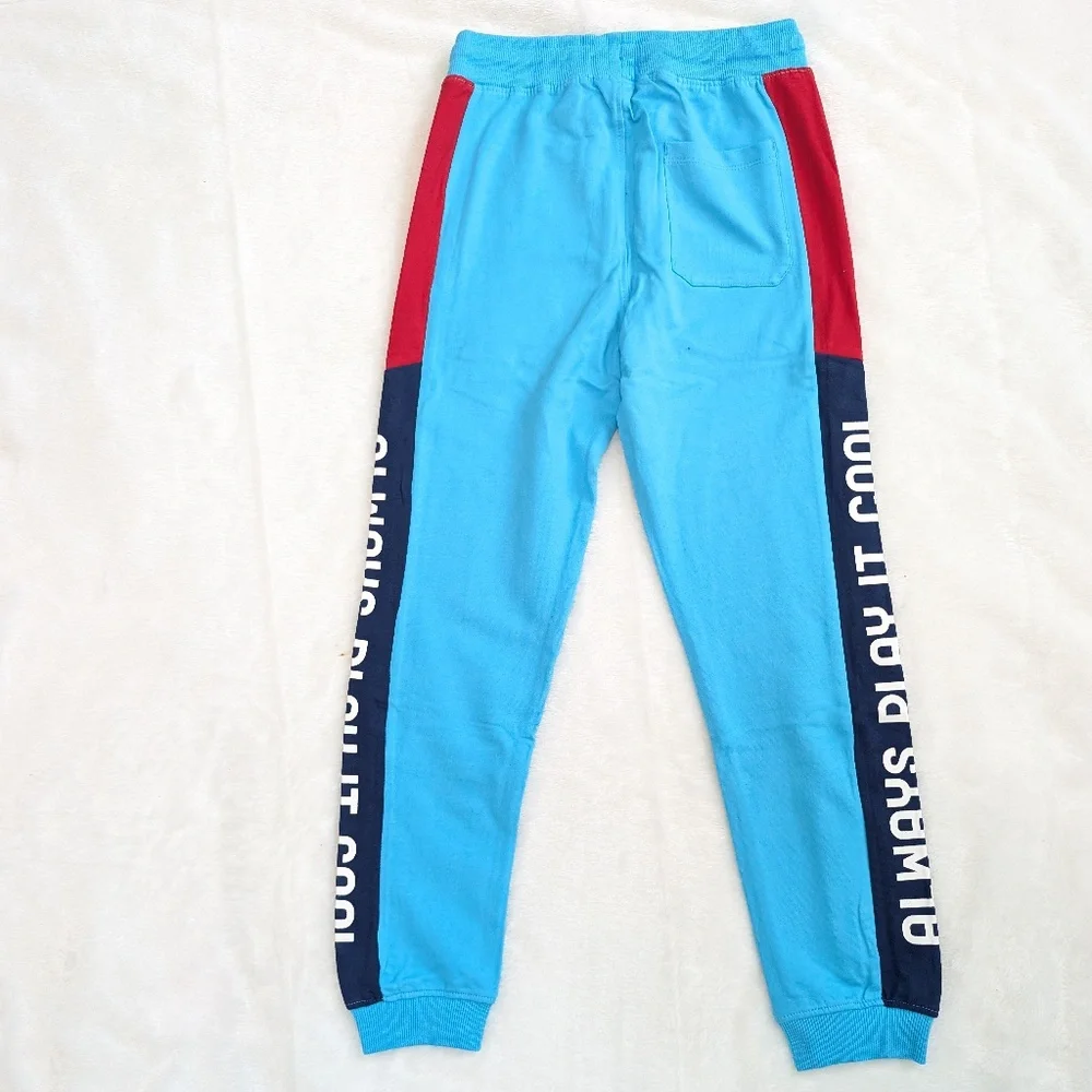 Boys’ Sky Blue Colorblock Joggers – Sporty & Cool 5T 6/7 8/9 12/14